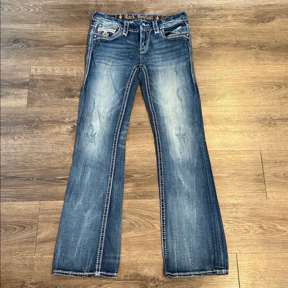 Rock Revival Hettie Boot Stretch Repaired Jeans Women’s Size 29 - Picture 2 of 10